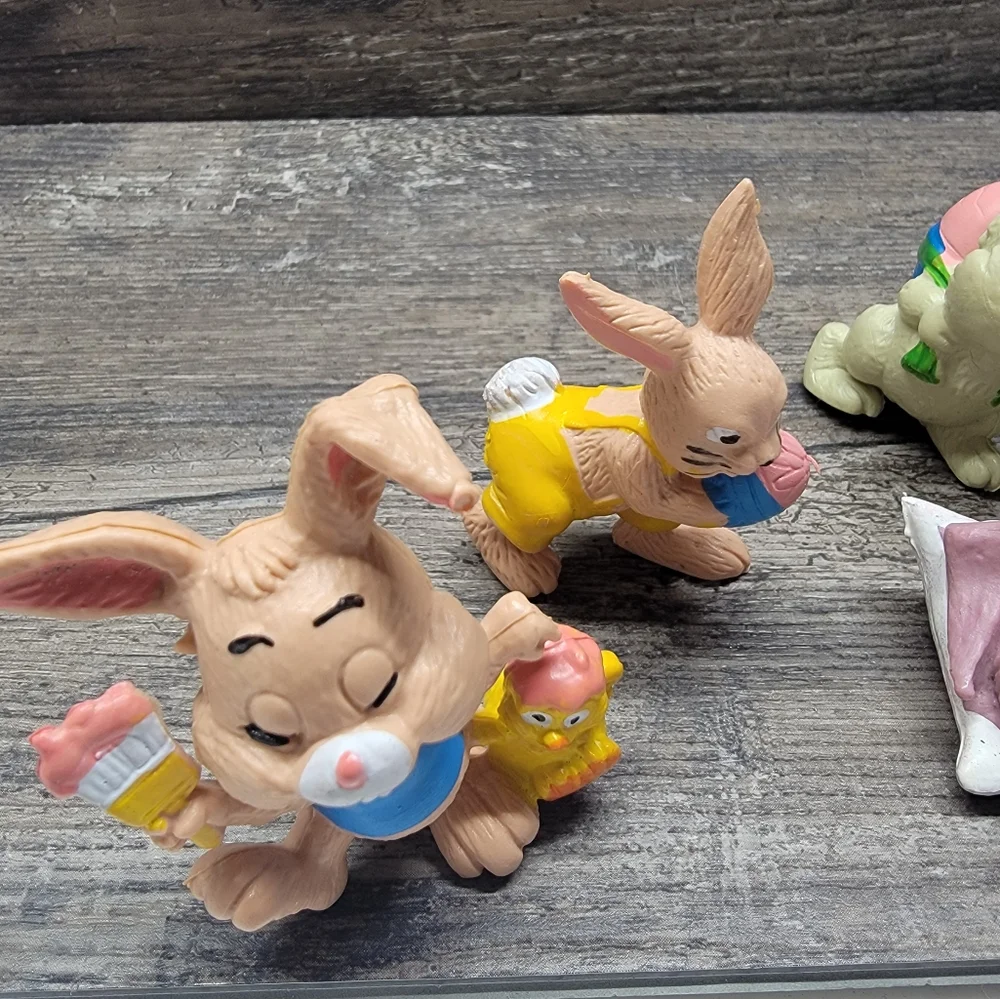 vtg rare 1980 W. Berrie Bunny Rabbits Lot of 5 Figures 3